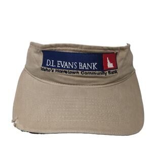 D.L. Evans Bank Idaho's Hometown Community Bank Sun Visor Hat Brown One Size